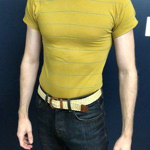 American Apparel braided belt brown leather buckle